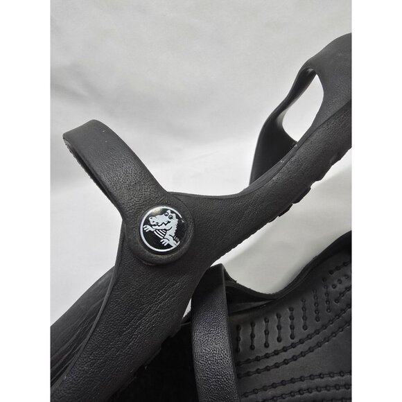 Crocs Sandals Black Cleo Relaxed Fit Strappy Slip On Shoes Women’s Size 7 - Picture 8 of 11